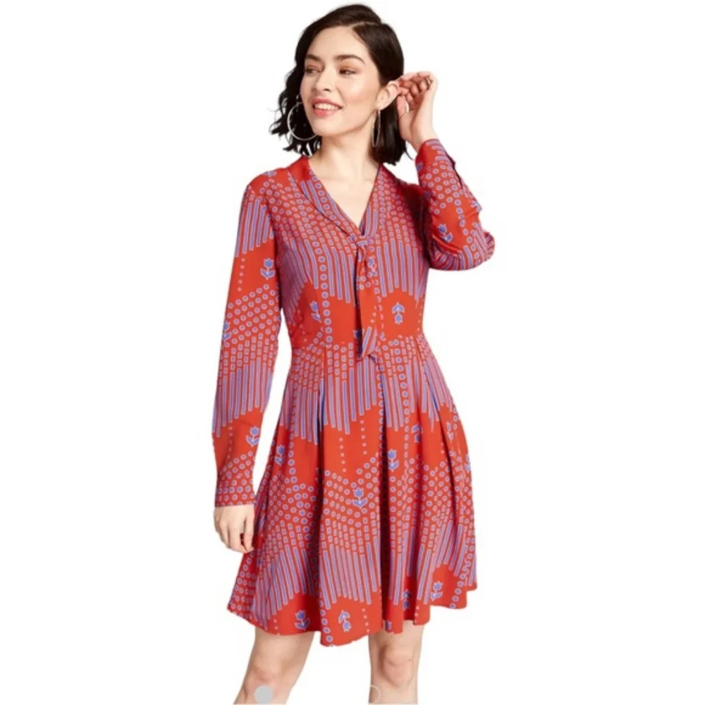 Modcloth Pleasant Confidence Tie Neck Dress - Picture 1 of 12